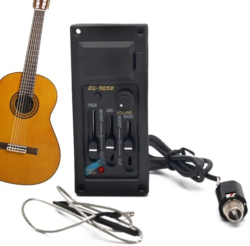 Transductor eléctrico para guitarra acústica, pastillas de guitarra y cubiertas para pastillas,Pastillas de guitarra de electroacústica - Sonido mejorado Control de volumen preciso Incluye accesorios