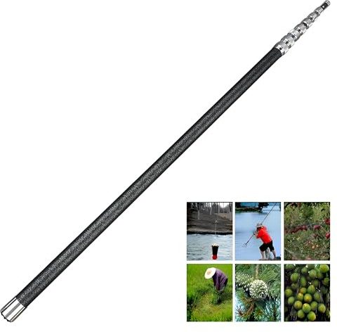 Ultraleichte Teleskopstange Mehrzweck-Teleskopstangen aus Edelstahl Stabile ausziehbare Stange Obstpflücker-Verlängerungsstange(8.0M/26.2ft)