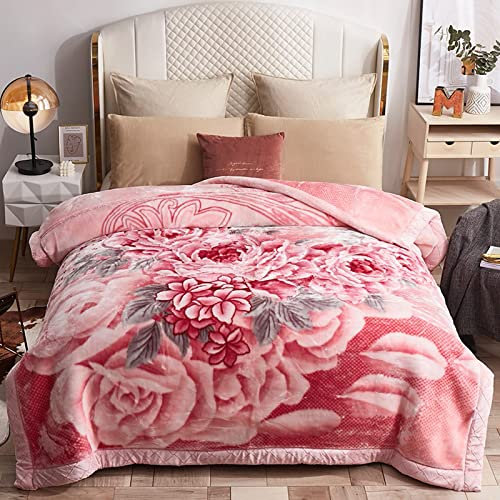 Gewichtsdecke für King-Size-Betten, 4 kg, warmer Nerz, Queen-Size-Größe, schweres koreanisches Plüsch-Fleece, wendbar, Raschel-Bettdecke, 200 x 230 cm