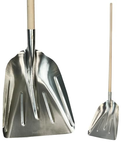Crisalide® - Badile Super Resistente 36x49 cm con Manico in Legno - Versatile per Uso Agricolo, Giardinaggio e Lavori Pesanti, Multiuso, Pala da Neve (Alluminio)