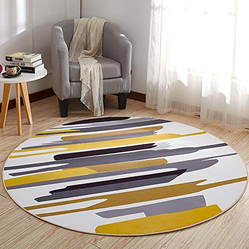 Alfombra de cocina redonda de 200 cm, fácil de limpiar, antideslizante, para sala de estar, dormitorio, habitación de los niños, comedor, tecnología anti rizos incluida