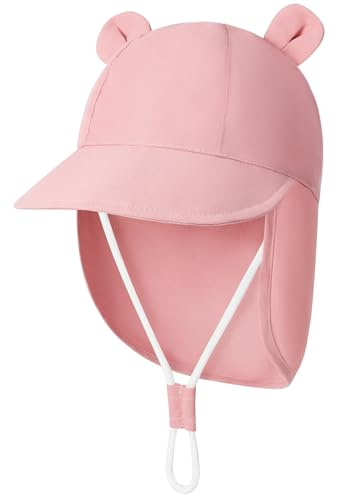 Durio Unisex Schirmmütze Kinder mit Nackenschutz Baby Sonnenhut UV SPF50+ mit Ohrentraum-Design Kleinkind Sommermütze für Mädchen Jungen