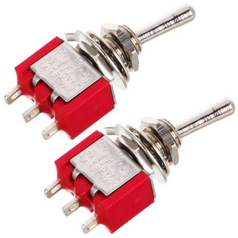 TOYANDONA Lot De 2 Mini Interrupteurs à Bascule Étanches 3 Broches 2 Positions Mts-102 Montage M6, Inverseurs Moteurs Compacts Pour Tableau De Bord Automobile Et Usage Industriel