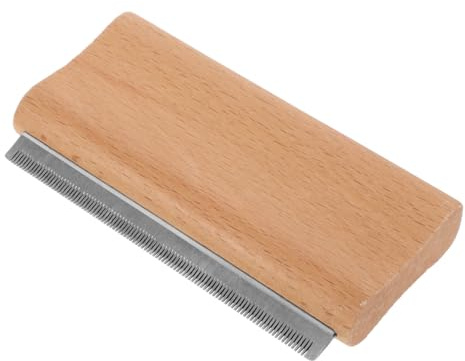 BESTonZON Pferdebürste Edelstahl Holz mit Massagefunktion Fellpflegeschaber für Pferde und Rinder Robuste Pferdekörperbürste für Schonende Fellpflege bei Haustieren