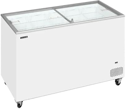 Congélateur coffre 350 L Crème Glacée Couvercles Coulissants Vitrés Plats IC401SC - TEFCOLD