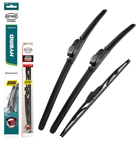 Heyner Fits: Nissan Juke 2019-Onwards Full Set Hybrid Wiper Blades Front Rear HH2315TL12HRC