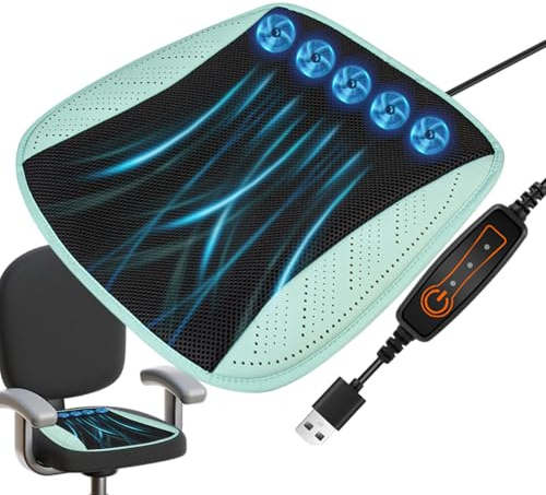 Genérico Cubierta de Asiento para el automóvil de enfriamiento, Cubierta del Asiento ventilada | Cojín de de enfriamiento con Poder USB - 3 Accesorios automotrices de de Velocidad ajustabl
