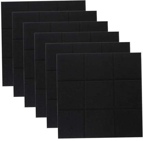 LOLIPPYY 6 Stck Teiliges Schwarzes Filz schallschutzwandpaneel Schallabsorbierend Einfache Montage Langlebiges Akustisches Dämmmaterial für Büro Wohnzimmer Kinderzimmer und Klassenzimmer