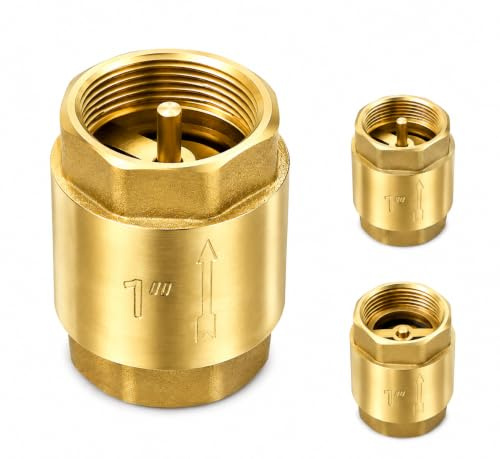 1 Stück Messing Rückschlagventil,Rückschlagventil 1 Zoll Rücklaufventil Messing, IG x IG Inline Rückschlagventil, DN25 Rückflussverhinderer für Pumpe, Waschmaschine, Garten, Regentonne | Inline Rückschlagventil für Wasserleitung im Freien, Waschmaschinen, Gartenpumpen, 1 Stück, wasserdicht