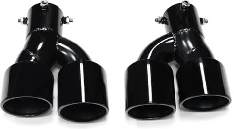 Auspuffblende Auto Endrohrblenden 63 Mm Vierrohr-Auspuffanlage Aus Kohlefaser Silberfarben Für BMW G20 G21 320d 330i 325i Ab 2020(Schwarz)