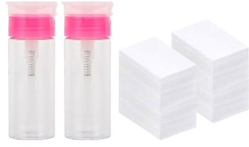 DRESSOOS Set da 1 Dispenser Ricaricabile per Solvente Unghie 100ml in Plastica Erogazione Liquido Comoda e Bocca Larga per Salviettine Struccanti Portatili