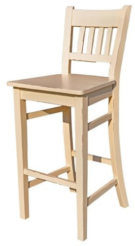 Casa Padrino Bar Stuhl Massivholz - Shabby Chic Landhaus Stil Barhocker, Farbe:Creme Antik Stil