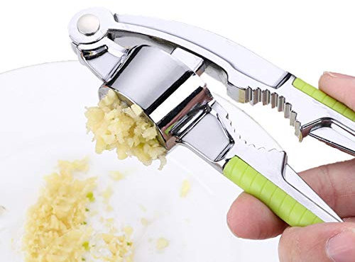 SOOJET Presse Ail en Acier Inoxydable Concasseur d'ail Manuel Presse à Gingembre Avec Poignée Antidérapante Multifonctionnel Casse Noix Pince à Noix Ustensile de Cuisine
