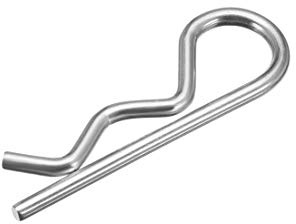 sourcing map 30 Stück Federsplint Clip Stecknadeln 1.8 mm Draht Silber Ton | R-förmiger Federstecker, Kohlenstoffstahl, 32 mm Länge, Anhänger Traktor Mäher Verschluss Hardware