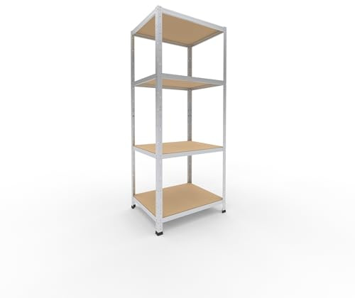 shelfplaza Home 180x75x60cm Schwerlastregal verzinkt mit 4 Böden x 175kg | Kellerregal · Lagerregal · Metallregal · Regale für Kellerraum · Steckregal · Abstellraum Regal