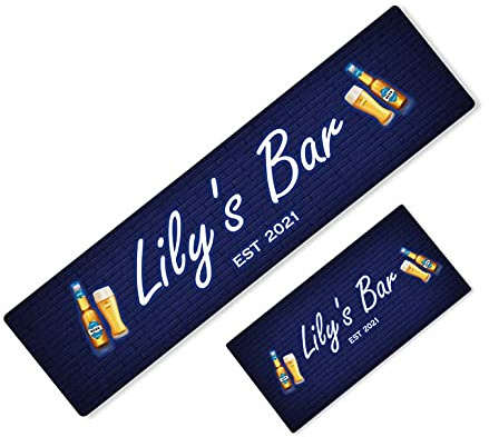 Daily Gifts Personalised Any Text Beer Mat Label Bar Runner Ideal Home Pub Cafe Occasion 85 (84x23cm)