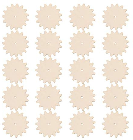 EXCEART Wecker 20pcs Zahnrad Scheibe Holz DIY Holzscheiben zum Aufhängen an der Wand passend für industriellen Stil Heimdekoration Geschenk 10cm Hochzeitsdeko