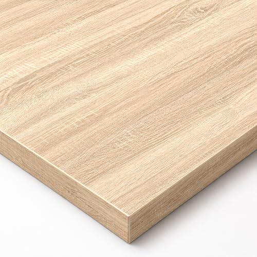 POKAR Tischplatte 200x80 cm | Schreibtischplatte 25 mm Stärke | Ideal für höhenverstellbare Schreibtische und Esstisch | Robuste und Langlebige | Made in Europe | Eichen Sonoma