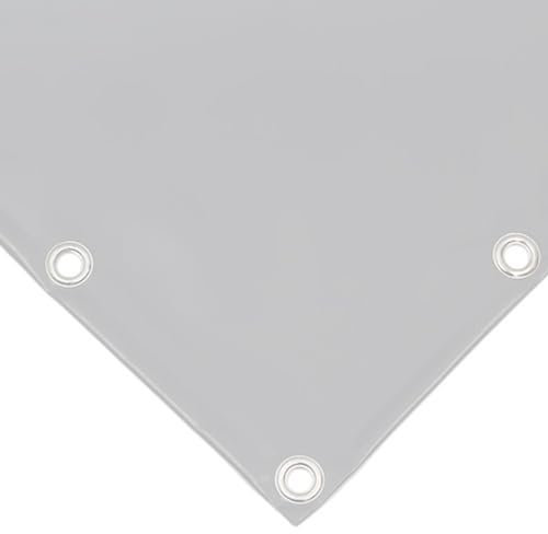 wasserdichte Plane mit Ösen für den Außenbereich aus PVC 650 gr/m², Zeltplane mit Ösen alle 50 cm und verstärktem Saum, wasserdichte Plastikplane gegen Wind, Regen, Schimmel, GRAU (3 x 3 m)