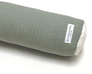 Blausberg Baby - Seitenschläferkissen in 100% Musselin-Baumwolle Nackenrolle Kuschelschlange Stillkissen Zugluftkissen in Salbei (180 cm)