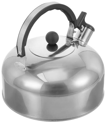 Teiera con fischio Bollitore per tè in acciaio inossidabile 4L Bollitore per acqua sul fornello con manico ergonomico Fischio forte Teiera Contenitore per acqua riscaldante per induzione di gas Arg