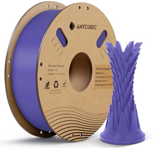 ANYCUBIC PLA Filament 1.75mm Lila, 3D Drucker Filament PLA, Filament 3d Druckmaterialien für FDM 3D-Drucker, Vakuumverpackung, Intelligente Identifikation, 1kg PLA