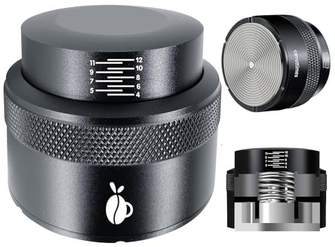 carrottimes Espresso Tamper 51mm, Adjustable Depth Coffee Tamper with Calibrated Spring Loaded, 304 Stainless Steel Palm Tamper Tool, fits 51mm Portafilter Basket (Black)