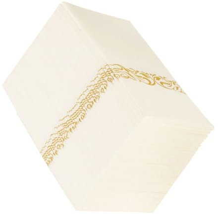 HAPINARY 50stücke Goldfarbene Mit Bestecktasche Saugfähige Party Hochzeits-papierservietten Mit Samtiger Haptik Für Restaurant Und Event