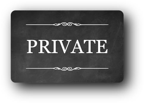 Black Self-Adhesive PRIVATE Sign for Indoor/Outdoor Use - High Strength Backing, Easy Installation, 140mm x 90mm, Ideal for Doors, Gates, Fences
