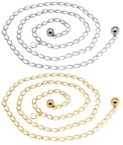 YSJCHEBS 2 Chaîne Géométrique De Taille, Ceinture De Chaîne Pour Femmes Et Robes