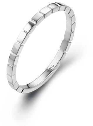 Wycian Ring Gravur, Verlobungsring Platin 9 Karat Weißgold 9K Größe 62 (19.7) Personalisiert Für Geburtstag Vintage Ring Damen