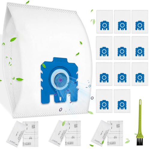 12 Pack Vacuum Cleaner Bags for Miele, GN Vacuum Dust Bags Replacements, Compatible With Miele Hoover Bags for Classic C1, Complete C1 C2 C3, S227 S240, S270, S400, S400i, S600, S2, S5, S8 Series