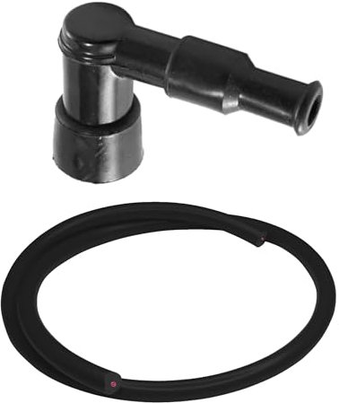 cyclingcolors Antiparasite capuchon de bougie et câble allumage Ø7mm 1m connecteur étanche moteur moto scooter quad tondeuse tracteur mobylette dirt bike, Noir