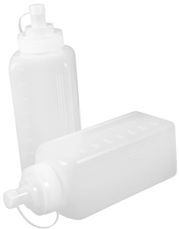 FELTECHELECTR 2pcs 800ml Plastic Squeeze Condiment Bottles Lid Large Mouth Sauce and Oil Dispenser Bottles for Ketchup Mustard Mayonnaise and Salad Dressing Reusable Kitchen Sauce Squeeze
