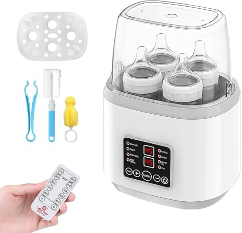 Chauffe-Biberon, StéRilisateur 8 En 1 Pour Biberons Chauffe-Biberon Chauffe-Biberon Avec éCran Lcd Et TéLéCommande Pour Chauffer DéCongeler Et StéRiliser Offre De La Place Pour 4 Biberons
