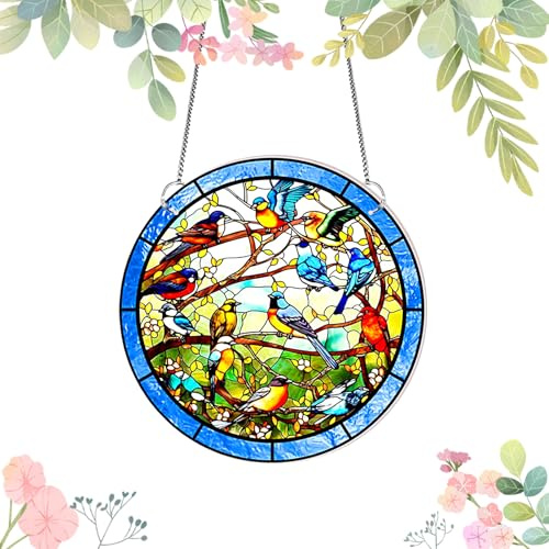 LUMOOM Sonnenfänger Kolibri, Acryl Sonnenfänger Anhänger Deko für Fenster, Fensterdeko Hängend, Deko Anhänger Garten, Suncatcher für Party, Wand, Haus, Gartendekoration (B)