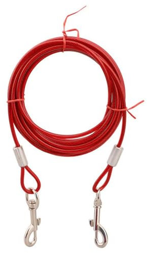 Cable de amarre para perros con ganchos de metal para patio, camping, a prueba de óxido, 5 m
