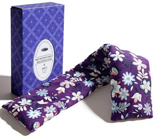 Heating pad for Neck Shoulders and Back Microwavable Machine Washable 27x5 Microwave Rice Bag for Heat Therapy Reusable Hot Pack for Muscle Cramps Moist Warm Bean Bag for Pain Relief Levender Scented