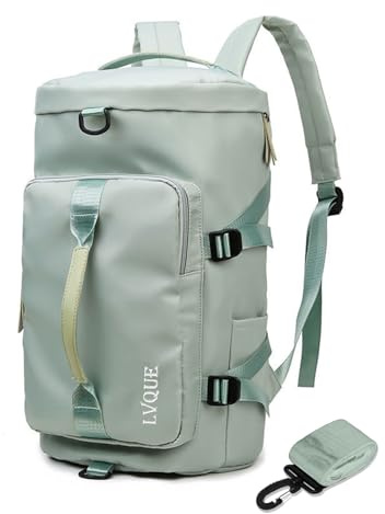 Janety Sporttasche Damen Herren, 40L wasserdichter Groß Sporttaschen, Weekender Tasche, mit Schuhfach und Trennwand für nasse Gegenstände, Tasche für den Krankenhausaufenthalt –Grün