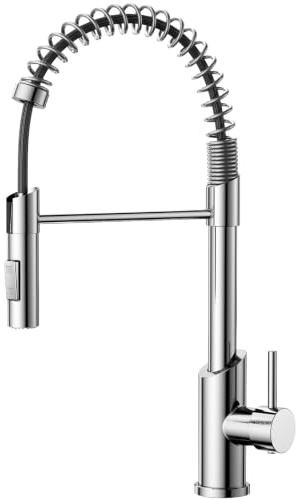 Grifo Cocina Extraible, Grifo Cocina Fregadero 360° Giratorio Con Dos Modos De Salida De Agua Grifo De Cocina,Grifo Monomando Cocina Mezclador De Arco Alto Acero Inoxidable 304 Cepillado