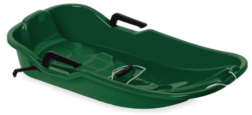 Hamax SNO Glider Schlitten | Lenkschlitten mit Steuer & Bremse | robuster Kunststoff | hoher Fahrkomfort | ideal für Kinder & Jugendliche | Dark Green