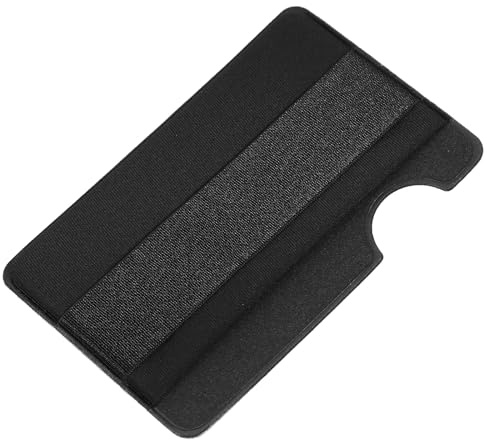 Cabilock Self Adhesive Phone Card Holder Black Stretch Fabric Slim Wallet for Mobile Phone and Bank Cards, Sturdy and Protective Cellphone Pouch for Daily Use