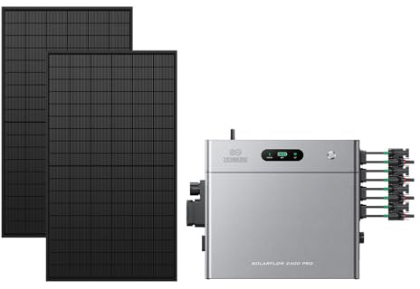 Zendure SF2400 Pro Balkonkraftwerk mit Speicher, mit 2 515W Solarpanels | 2400W Bidirektionale AC-Leistung, 4 750W MPPT, 4800W PV-Eingang(3000W DC+1800W AC), Eweiterbar von 16,8kWh, Plug & Play, IP65