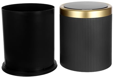 VICASKY Poubelle Automatique à Ouverture Complète 10l en Plastique Noir avec Contrôle des Odeurs pour Maison Salon la Cuisine Moderne et Élégante
