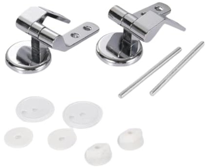 Cerniere Universali per Tavoletta WC con Kit Fissaggio – Cerniere Acciaio Inox Cromate per Sedile WC, Supporti e Rondelle Inclusi, Ricambio Universale per Copriwater