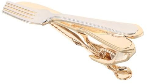DINHEAROM Barre de Cravate Homme en Cuivre - Pince Fourchette et Couteau - Accessoire Élégant avec Prise Sécurisée pour Mariage, Dîner et Usage Professionnel