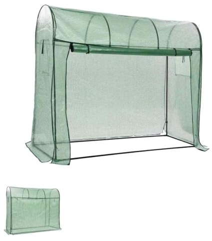 Drillkyn Invernadero con puerta con cremallera, 200 x 80 x 170 cm, tubo de acero con recubrimiento en polvo, cubierta de polietileno, túnel de lámina para tomates, vivero, balcón, parterre, protección