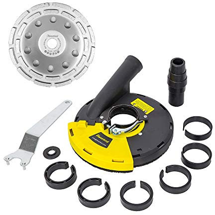 FANZTOOL, cuffia di aspirazione universale per smerigliatrice angolare + mola diamantata a tazza da 180 mm, mola diamantata per levigatrice