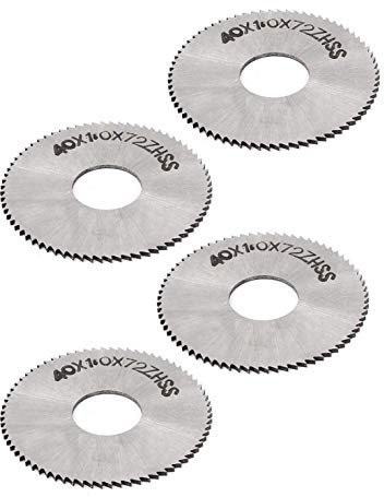 LDEXIN 4 Pcs 1.6 x 72 Teeth HSS Slitting Saw Cutter Circular Slitting Wheel Cutting Tool Disc (13mm/ 0.5 Bore Dia, 1mm/ 0.04 Thickness)