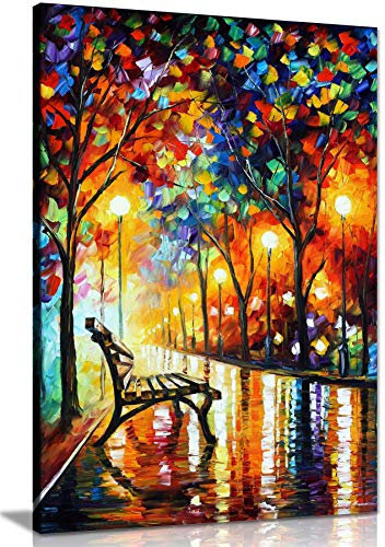 Leonid Afremov Ölgemälde auf Leinwand, abstrakt, für Wohnzimmer, Heimdekoration, Loneliness of Autumn, 76x51 cm (30x20in)